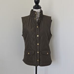 Adrienne Vittadini Quilted Vest in Olive Green